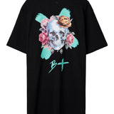 Flowery Skull Regular Fit T-Shirt